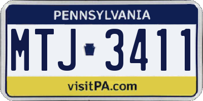 PA license plate MTJ3411