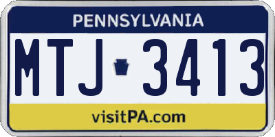 PA license plate MTJ3413