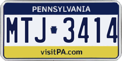 PA license plate MTJ3414