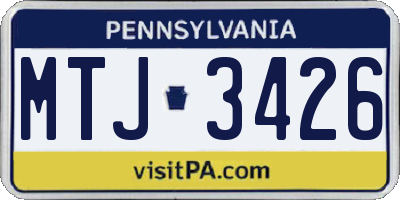 PA license plate MTJ3426