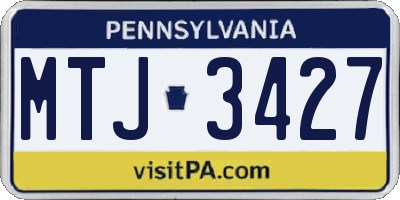 PA license plate MTJ3427