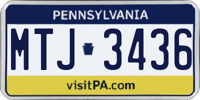 PA license plate MTJ3436