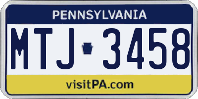 PA license plate MTJ3458