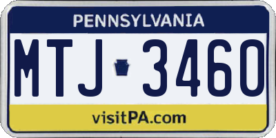 PA license plate MTJ3460