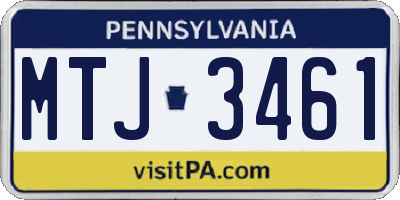 PA license plate MTJ3461