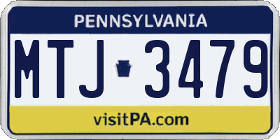 PA license plate MTJ3479