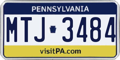 PA license plate MTJ3484