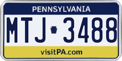 PA license plate MTJ3488