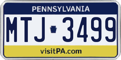 PA license plate MTJ3499