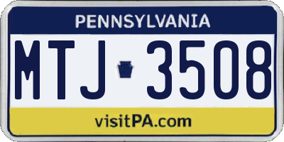 PA license plate MTJ3508