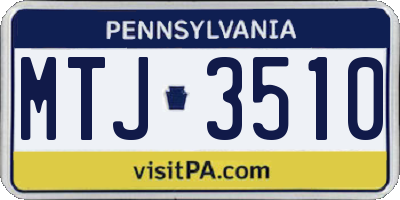 PA license plate MTJ3510