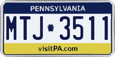 PA license plate MTJ3511
