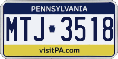 PA license plate MTJ3518