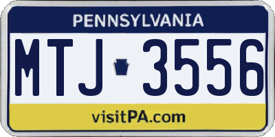 PA license plate MTJ3556