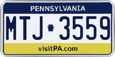 PA license plate MTJ3559