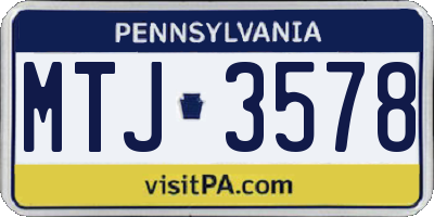 PA license plate MTJ3578