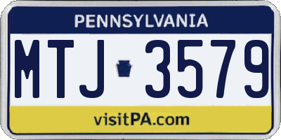PA license plate MTJ3579