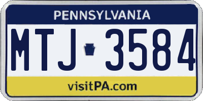 PA license plate MTJ3584