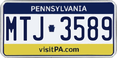 PA license plate MTJ3589