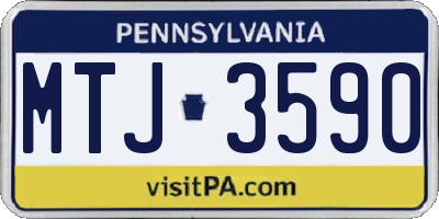 PA license plate MTJ3590