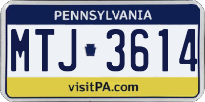 PA license plate MTJ3614