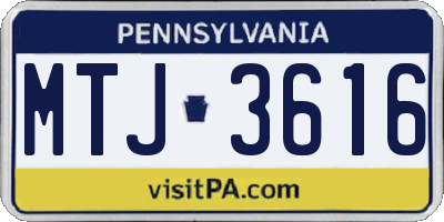 PA license plate MTJ3616