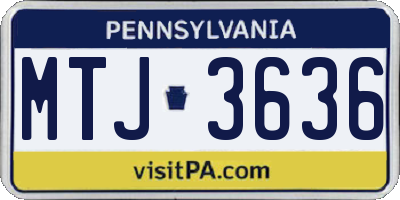 PA license plate MTJ3636