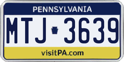 PA license plate MTJ3639