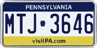 PA license plate MTJ3646