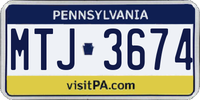 PA license plate MTJ3674