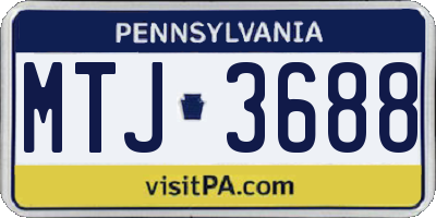 PA license plate MTJ3688