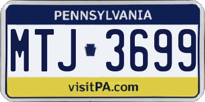 PA license plate MTJ3699