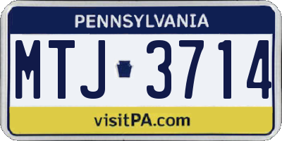 PA license plate MTJ3714
