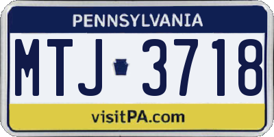 PA license plate MTJ3718