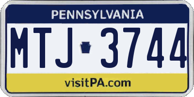 PA license plate MTJ3744