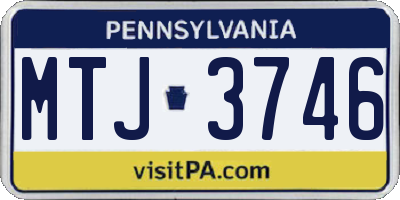 PA license plate MTJ3746