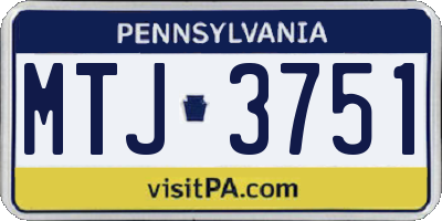 PA license plate MTJ3751