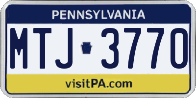 PA license plate MTJ3770