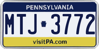 PA license plate MTJ3772