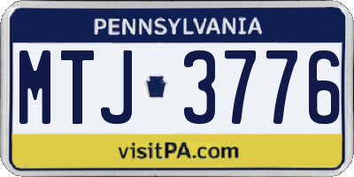 PA license plate MTJ3776