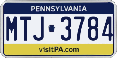 PA license plate MTJ3784