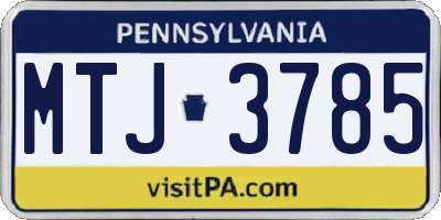 PA license plate MTJ3785