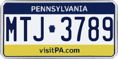 PA license plate MTJ3789