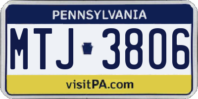 PA license plate MTJ3806