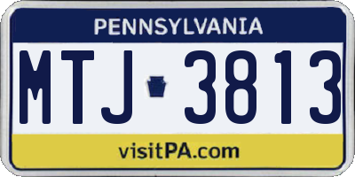 PA license plate MTJ3813
