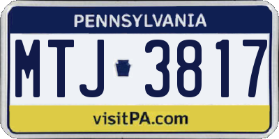 PA license plate MTJ3817