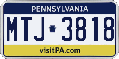 PA license plate MTJ3818