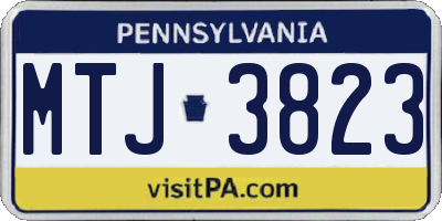 PA license plate MTJ3823