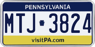 PA license plate MTJ3824