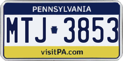PA license plate MTJ3853